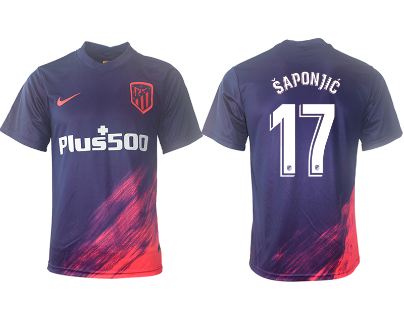 Cheap Men 2021-2022 Club Atletico Madrid away aaa version purple 17 Soccer Jersey